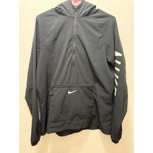Women's Nike Black Dri-Fit Hooded Jacket Size S with White Accents